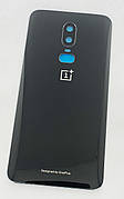 Задня кришка OnePlus 6 A6003, чорна, Mirror Black, оригінал (54) + скло камери