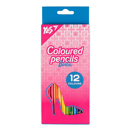 Олівці кольорові Yes 12 кольорів "Barbie" рожевий