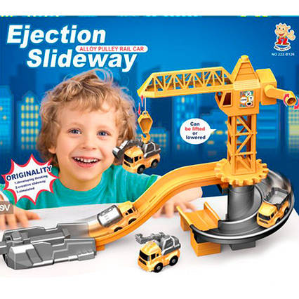 Гараж іграшковий із підйомним краном машинки 2 шт 222-B126