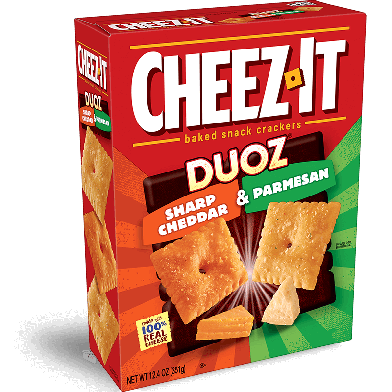 Крекери Cheez-It DUOZ Baked Snack Cheese Crackers зі смаком гостро чеддера та пармезану 352г
