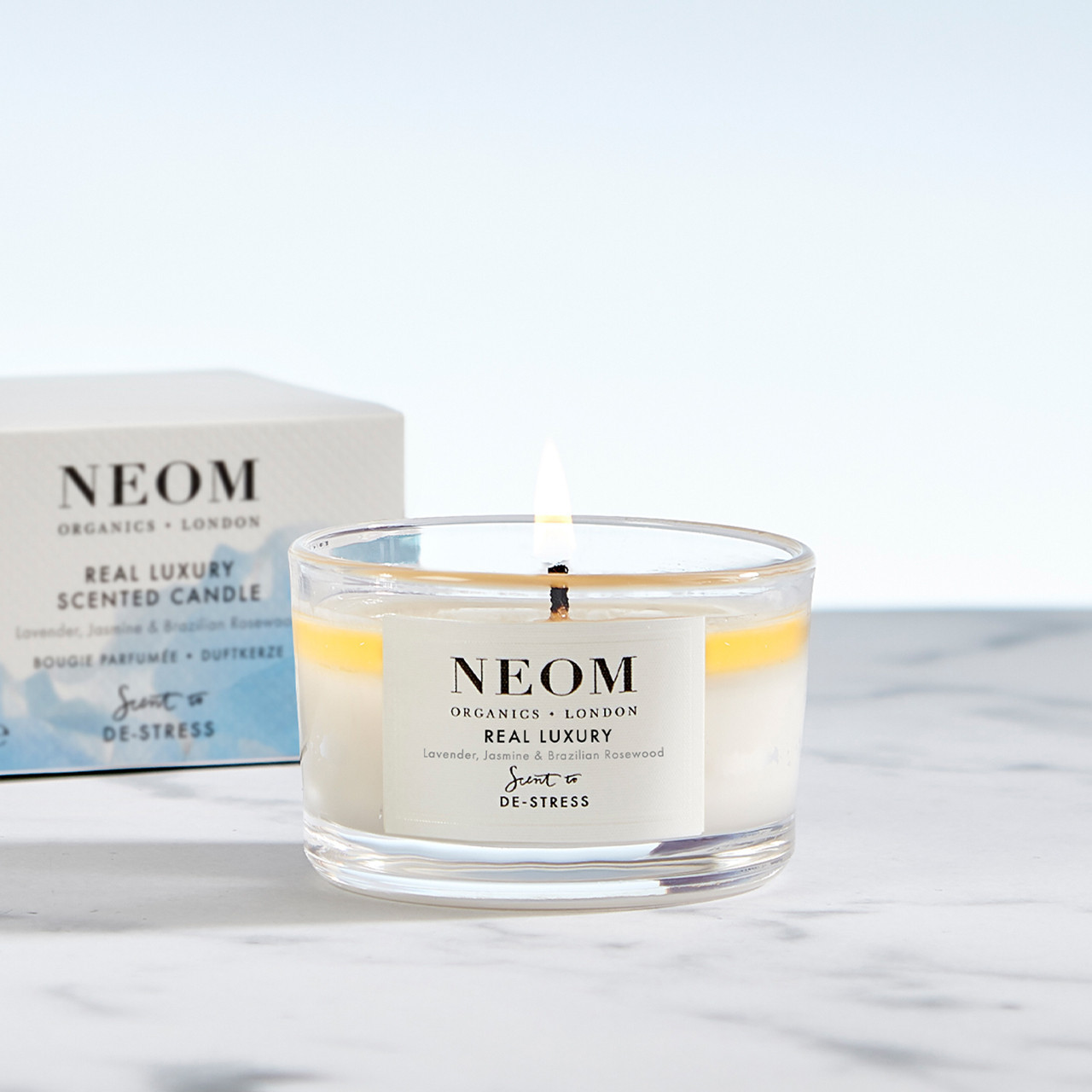 Ароматизована органічна свічка NEOM Organics Real Luxury Scented Candle 75g (лаванда, жасмін, рожеве дерево)