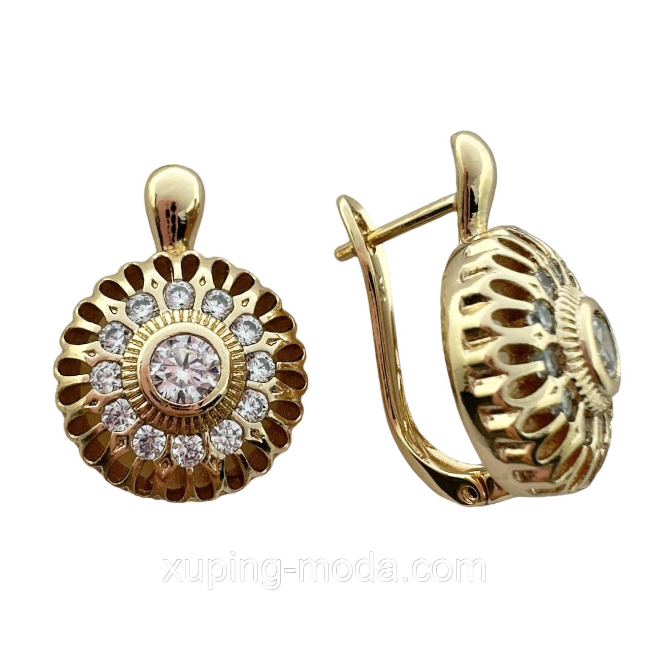 Сережки xuping. 20x15 мм. 18 к, фото 1