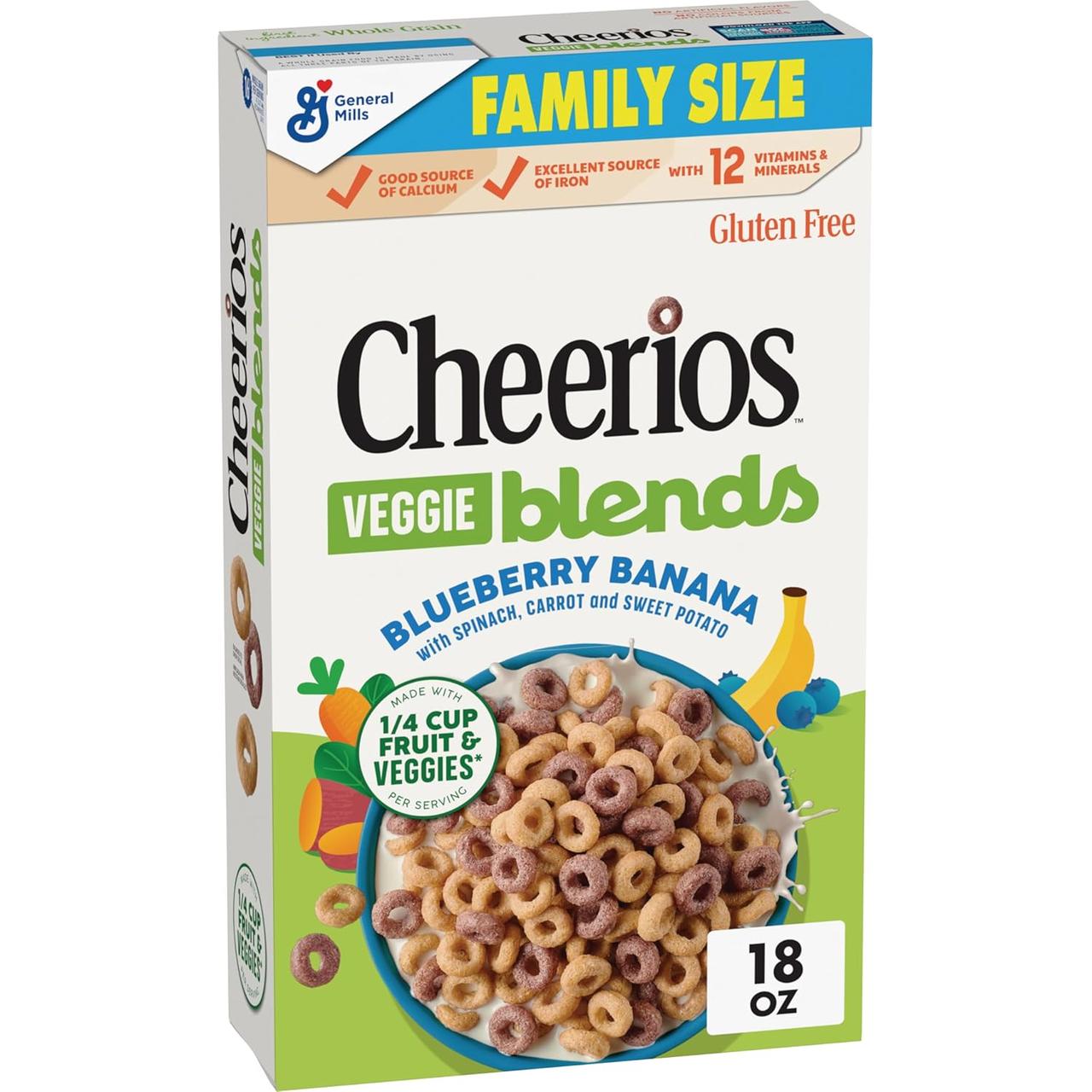 Сухий сніданок Cheerios Veggie Blends Family Size зі смаком чорниці та банана 510г