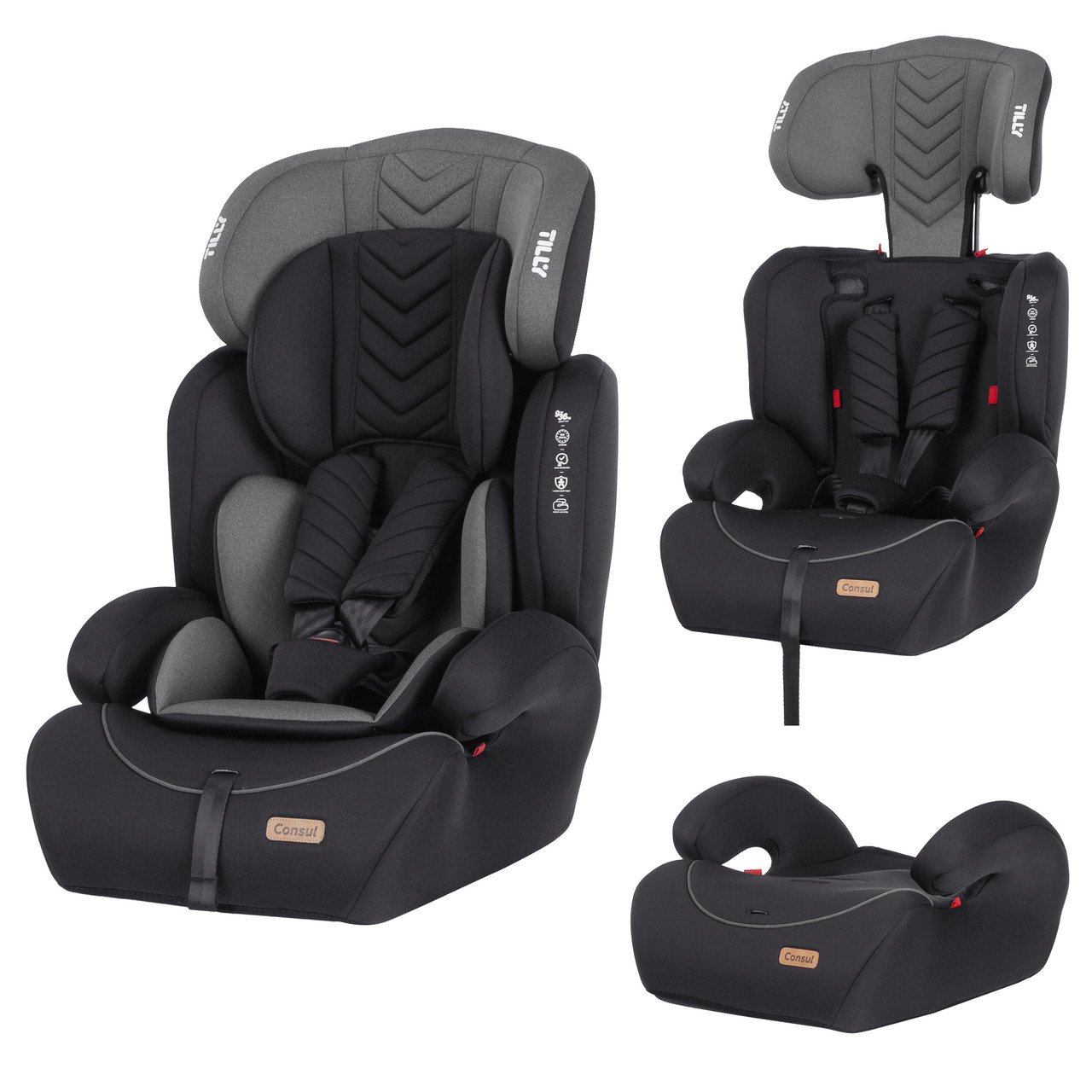 Автокрісло дитяче TILLY Consul T-531/3 Black група 1/2/3 вага 9-36 кг, фото 1