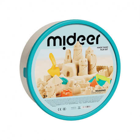 Кінетичний пісок (2 кг) з пісочницею та кришкою Mideer Toys