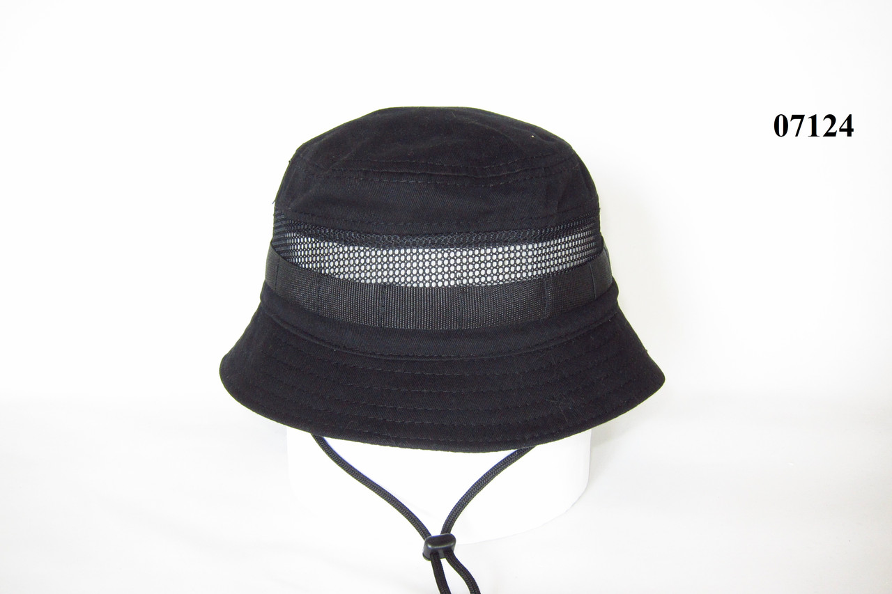 Панама літня котонова чорна з сіткою DAVANI 07124