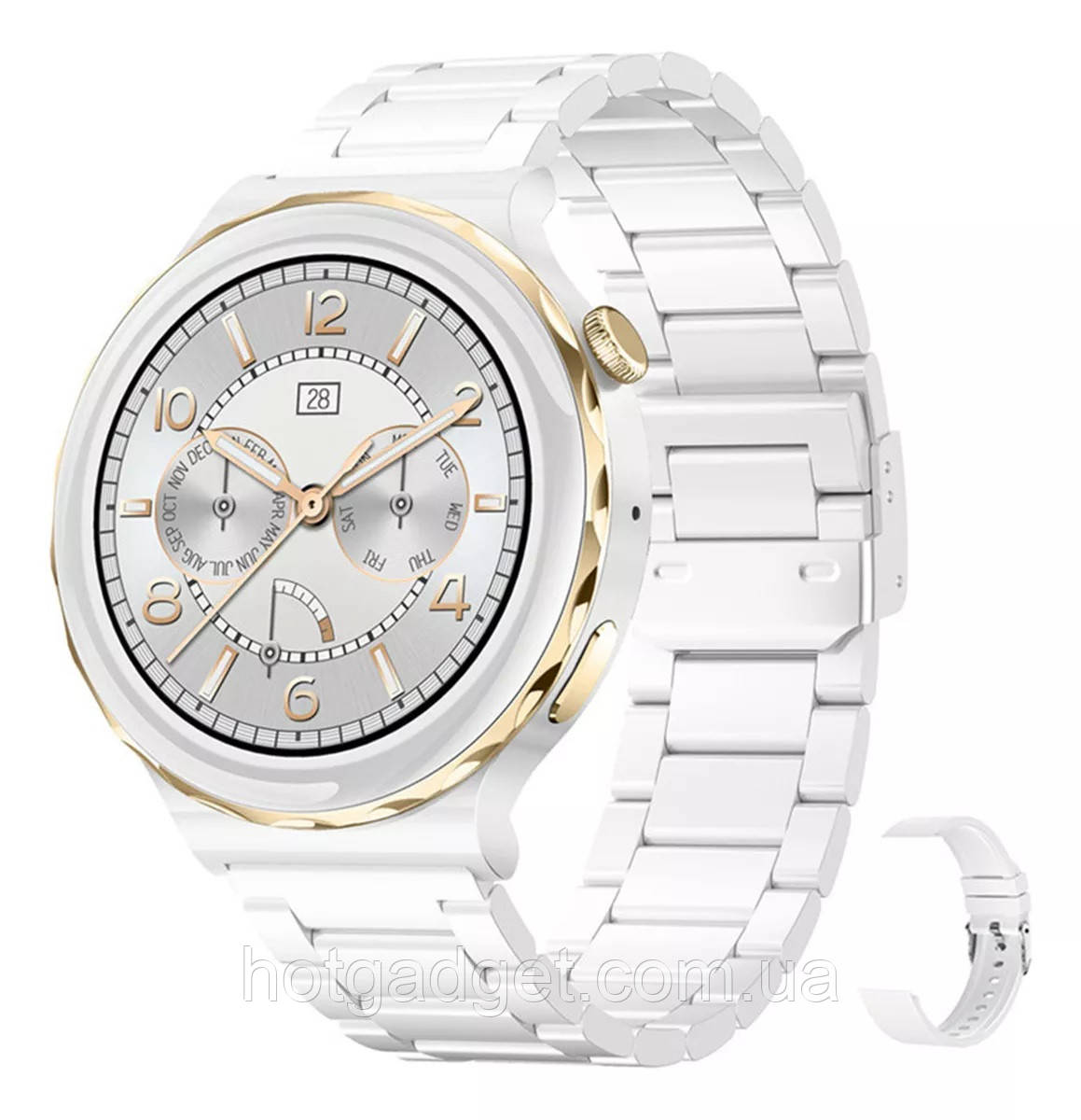 Смарт-годинник жіночий Hiwatch HW52 (розмова, тонометр, пульсоксиметр) 2 ремінці, фото 1