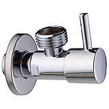 Вентиль запірний для ПРАЛЬНОЇ МАШИНИ ПОСУДОМИЙНОЇ кутовий 1/2"зв-3/4"зв хром приладовий, фото 3