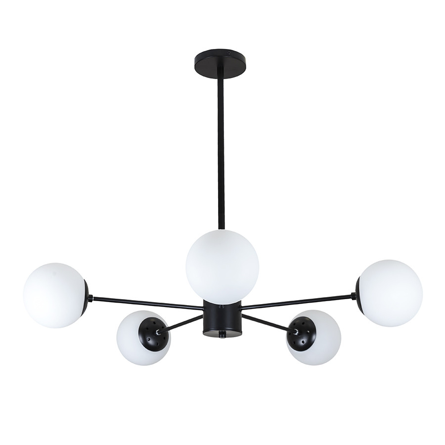 Люстра лофт з білими кулями Levistella 7529807-5 BK+WH