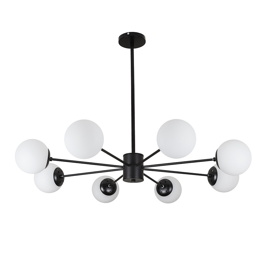 Люстра лофт з білими кулями Levistella 7529807-8 BK+WH