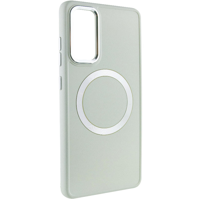 TPU чохол Bonbon Metal Style with MagSafe для Samsung Galaxy A55 | З магнітним кільцем Білий / White, фото 1