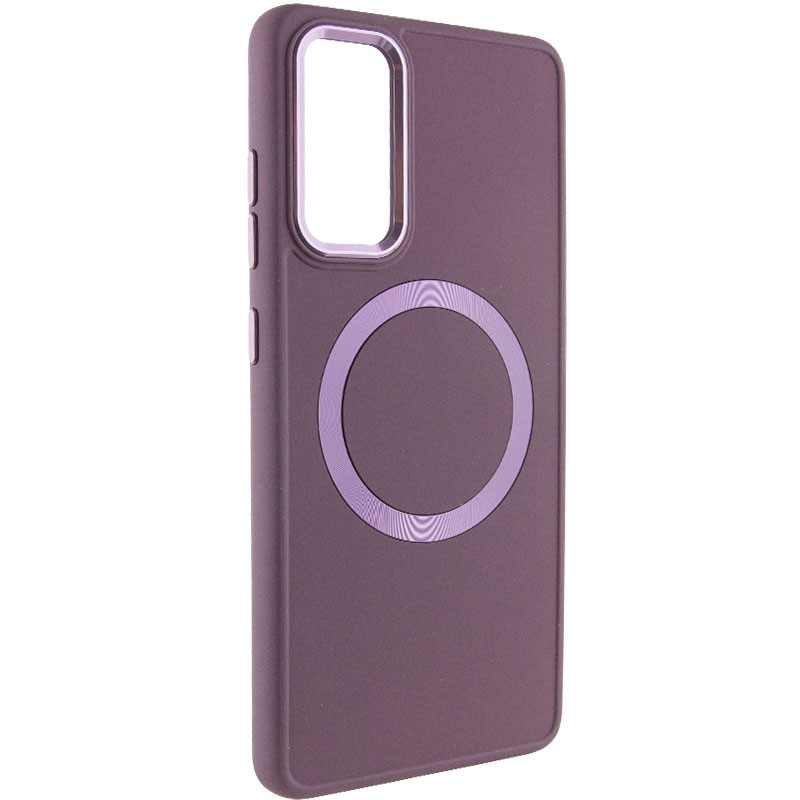 TPU чохол Bonbon Metal Style with MagSafe для Samsung Galaxy A55 | З магнітним кільцем Бордовий / Plum, фото 1