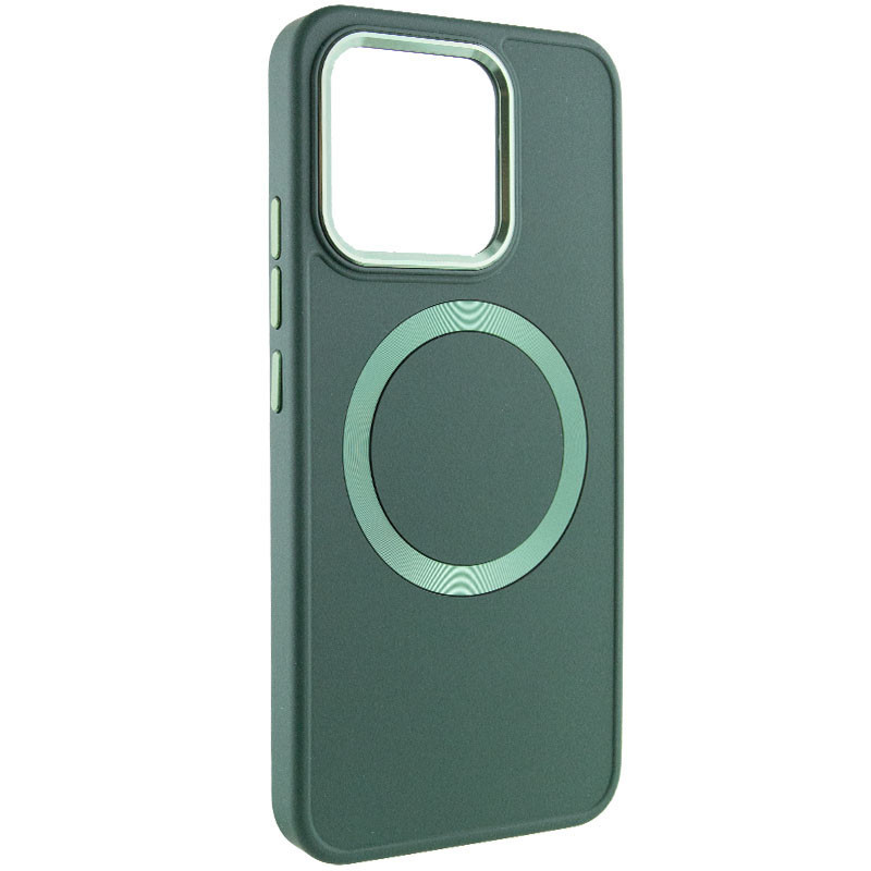 TPU чохол Bonbon Metal Style with MagSafe для Xiaomi Redmi Note 13 4G | З магнітним кільцем Зелений / Army Green, фото 1
