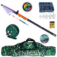 Набір вудилищ для лову на поплавець SOLARIS 4м + Котушка + Чохол + волосінь 3D ТМ