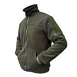 Флісова кофта TACTIC у кольорі олива з шевронами ТМ, фото 3