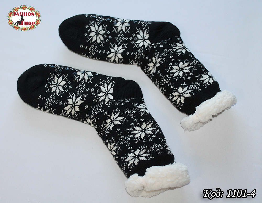 Женские шерстяные носки Снежинка с силиконовой подошвой - фото 5 - id-p439562944