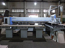 Пиляльний центр Holzma HPL380/43/22 б/у для пакетного розкроювання плит, 2009 р.