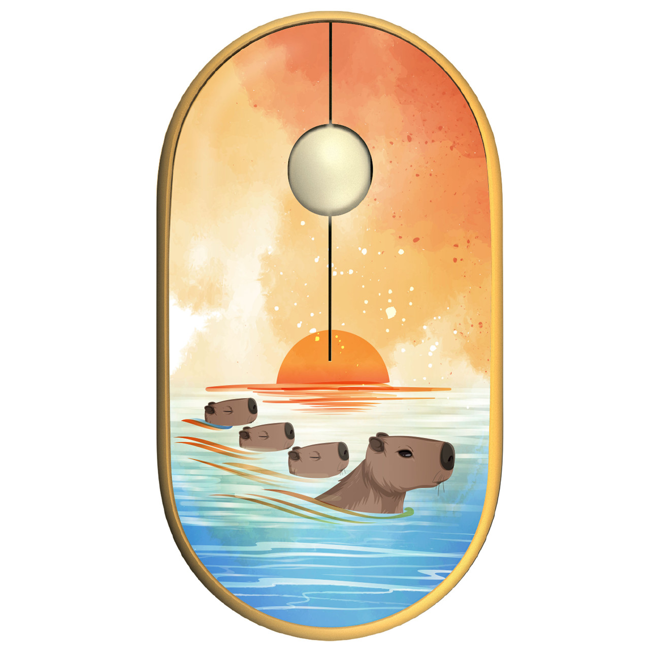 2E Миша MF300 CAPYBARA:SUNSET Silent WL BT, жовтий, фото 1