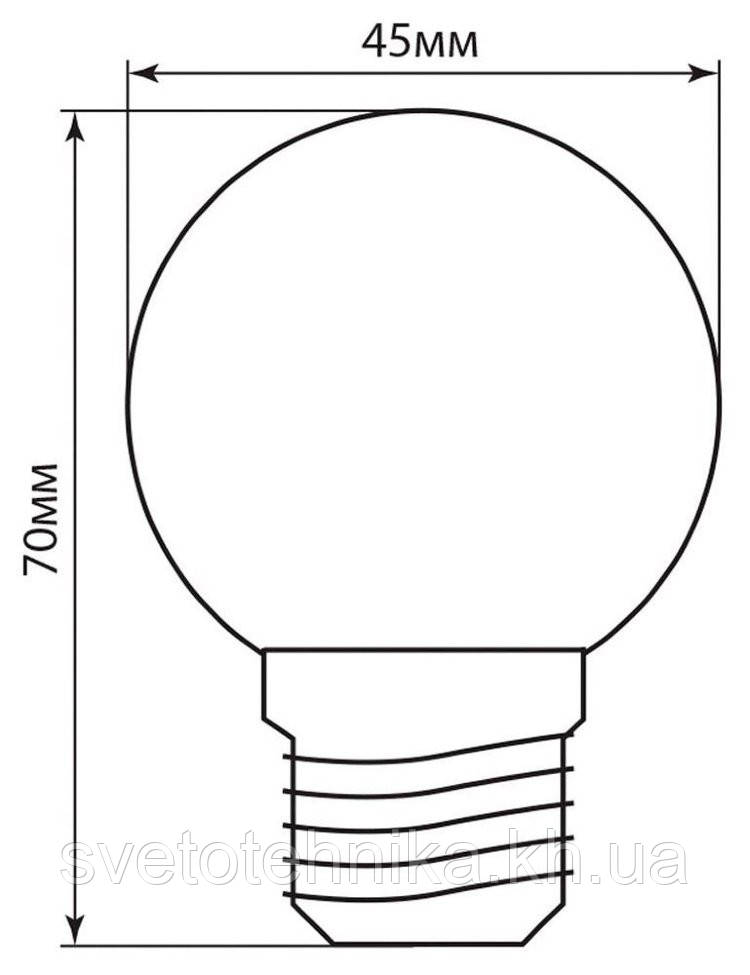 Светодиодная лампа Feron LB37 Е27 1W типа G45 "шар" красная для декоративного освещения - фото 4 - id-p439590141