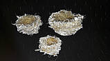 Декор - три гніздечка з мішковини d-4-8 см, фото 3