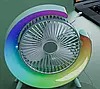 Вентилятор електричний USB 3-швидкісний із кольоровою підсвіткою 180° безшумний, фото 3