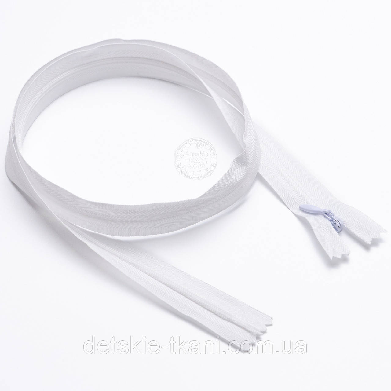 Потайна блискавка білого кольору, довжина 100 см, фото 1
