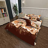 Полуторний постільний комплект 150х220 Постільна білизна з трояндами (18560) Бязь бавовна поліестер, фото 2