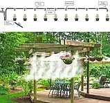 Система поливання туман Душ-зрошувач води для тераси та саду Patio Mistcooling Kit BD-10FT 10 метрів SV227, фото 4