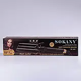 Плойка для волосся, 3 хвилі, 45 Вт, SOKANY SK-670/Потрійна плойка для локонів/Щипці для завивання волосся SV227, фото 6