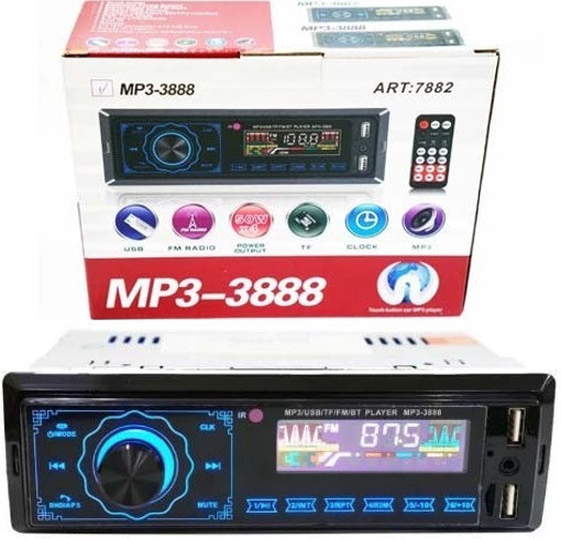 Автомагнітола 3888 ISO — 2xUSB, Bluetooth, FM, microSD, AUX сенсорна магнітола AuraHome, фото 1