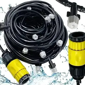 Система поливання туман Душ-зрошувач води для тераси та саду Patio Mistcooling Kit BD-10FT 10 метрів YU227, фото 5