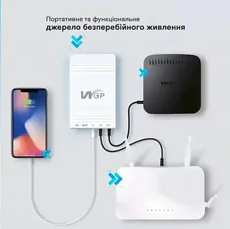 Джерело безперебійного живлення для роутера wi-fi UPS 10400 mAh 5V 9V 12V безперебійник під час вимкнення світла YU227, фото 1