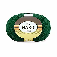 Nako BOHO (Нако БОХО) № 01135 зелений (Шкарпеткова пряжа, нитки для в'язання)