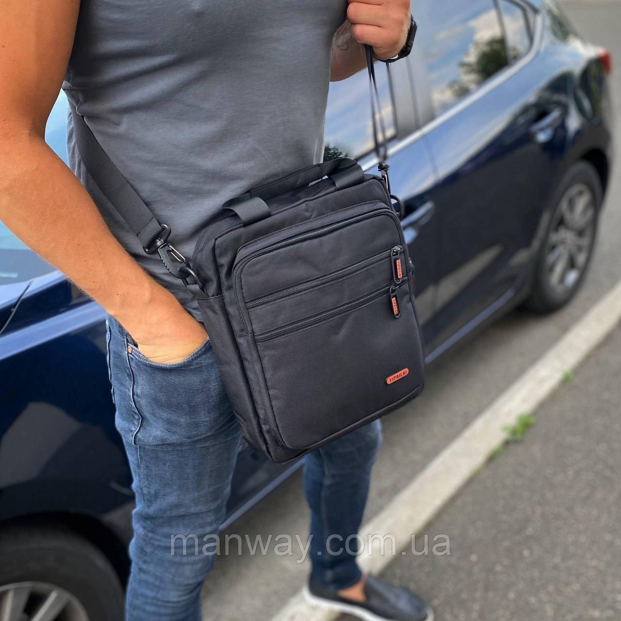 Сумка через плече чоловіча барсетка чорна Command Big Ben