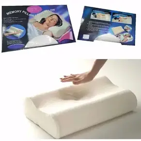 Ортопедична подушка Comfort Memory Pillow з наволочкою подушка з пам'яттю Біла YU227, фото 3