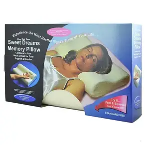 Ортопедична подушка Comfort Memory Pillow з наволочкою подушка з пам'яттю Біла YU227, фото 4
