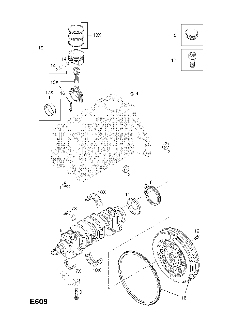 Поршень ремонтний + 0.5 ММ GM 55564950 Z16XNT A16XNT OPEL Zafira-B/C