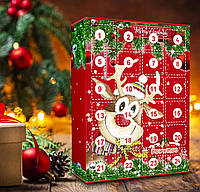 Дитячий новорічний подарунок набір іграшок адвент календар іграшки дитячі для дітей 24 віконця з брелками аксесуарами підвісками