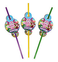 Коктейльні трубочки з гофрою "Лyнтик. ", 8 шт.