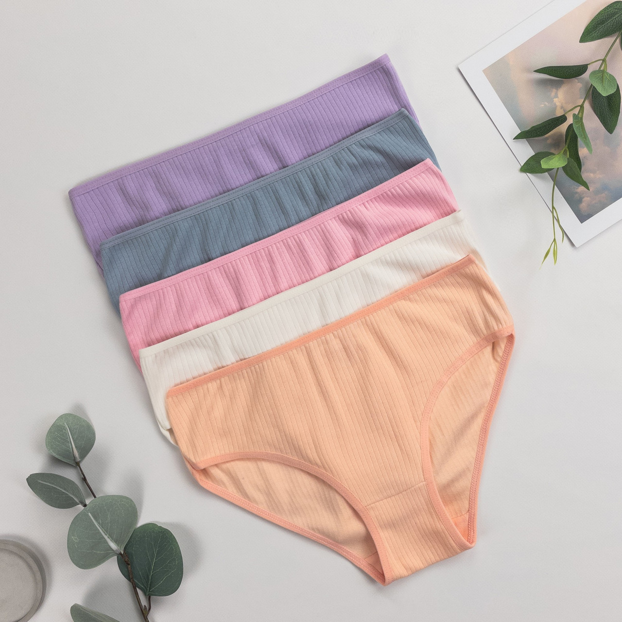 Труси дитячі сліпи в рубчик для дівчинки Nicoletta (вік: 8-9, 10-11, 12-13, 14-15 років) | 5 шт.