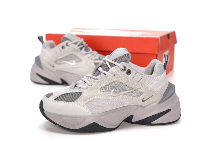 Женские кроссовки Nike M2K Tekno grey (серые) красивые объемные очень ...