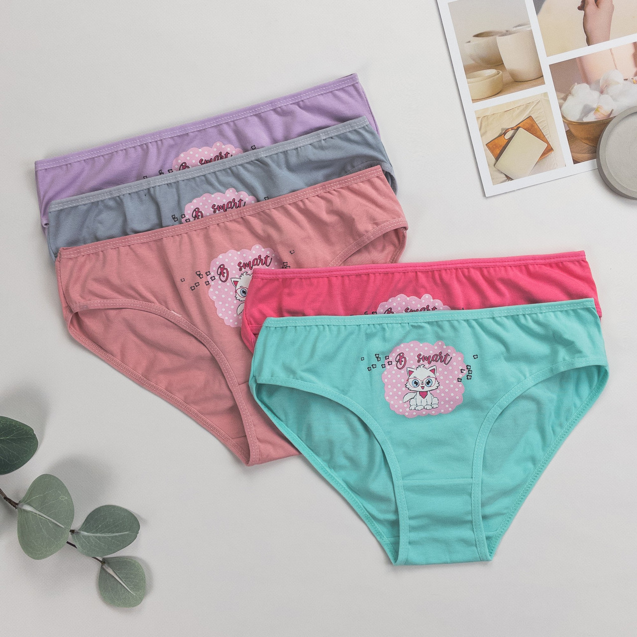 Труси дитячі сліпи для дівчинки Nicoletta (вік: 8-9, 10-11, 12-13 років) | 5 шт.