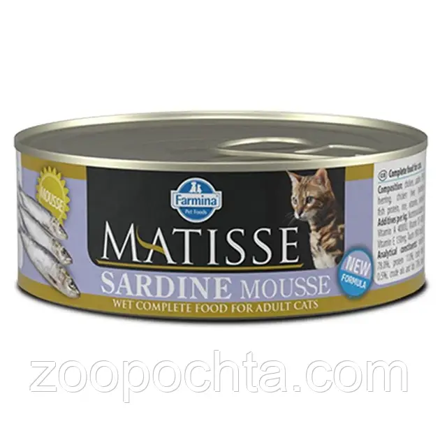 Вологий корм Farmina (Фарміна) Matisse Cat Mousse Sardine для дорослих кішок, з сардиною, 85 г