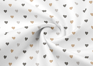 Сатин (хлопковая ткань) серця бежеві та сірі (ширина 160см, 120г/м2)