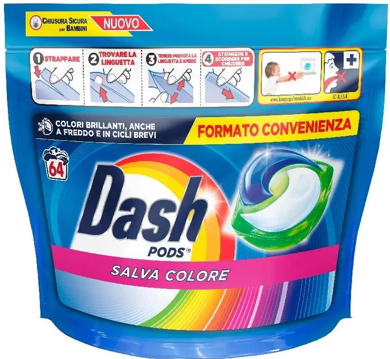 Засіб для прання DASH All in 1Pods 64 капсули Color