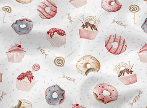 Сатин (хлопковая ткань)  солодощі рожеві (ширина 160см, 120г/м2)