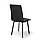 Сучасний м'який обідній кухонний стілець з екошкіри чорний для кухні на чорних металевих ніжках Трініті, фото 4
