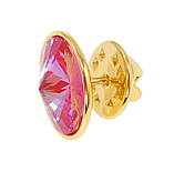 Брошка Xuping колір 14K з кристалами Swarovski "Кристал Fuchsia Delite" ø 16мм, фото 3