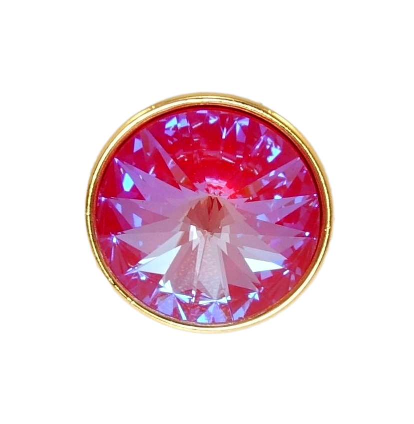 Брошка Xuping колір 14K з кристалами Swarovski "Кристал Fuchsia Delite" ø 16мм