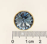 Брошка Xuping колір 14K з кристалами Swarovski "Кристал Montana" ø 16мм, фото 3